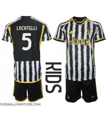 Juventus Manuel Locatelli #5 Replik Heimtrikot Kinder 2023-24 Kurzarm (+ Kurze Hosen)